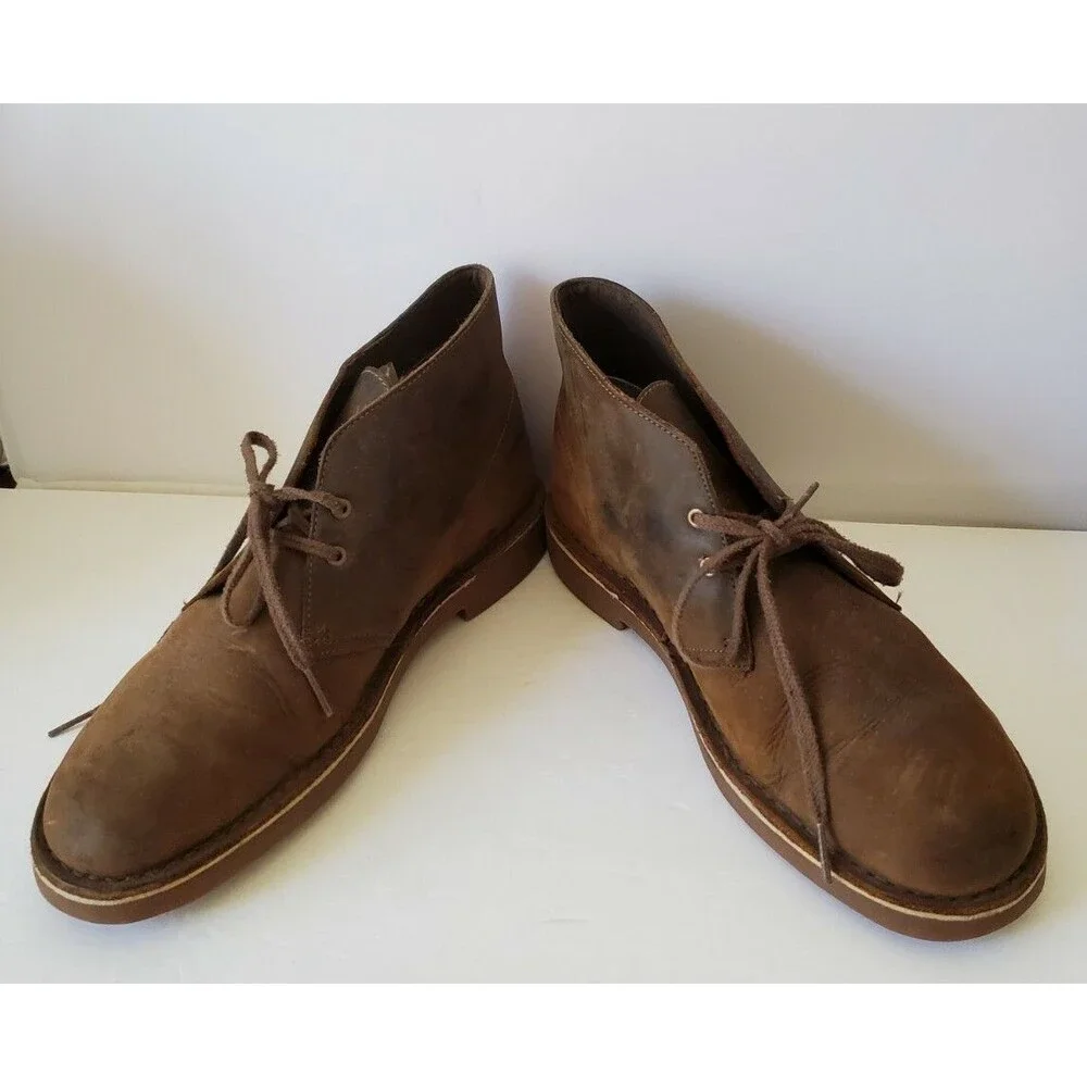 Clarks 15260 Desert Brown Boot leather Beewax Shoes Men's 9.5 Women 11 Ankle
